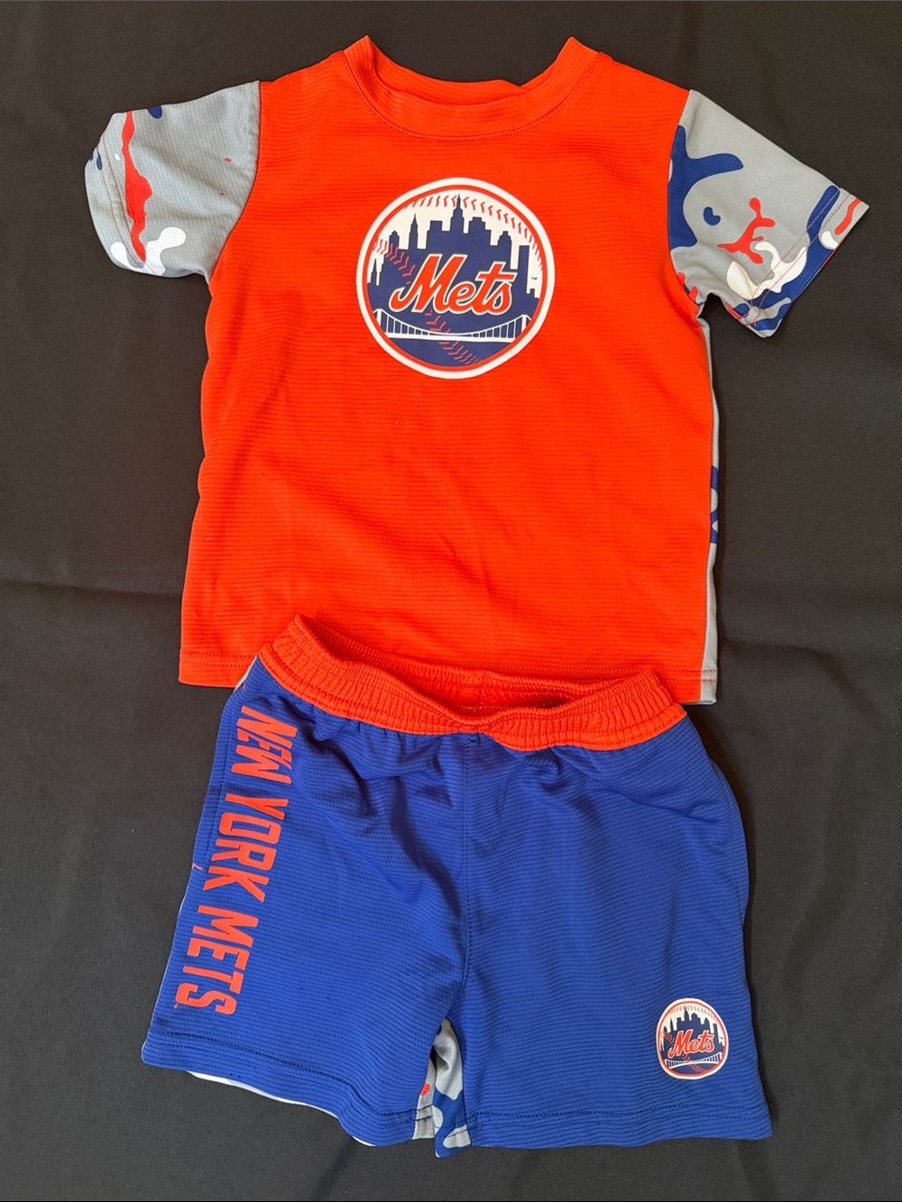 NY METS Kids Orange & Blue Short Set
